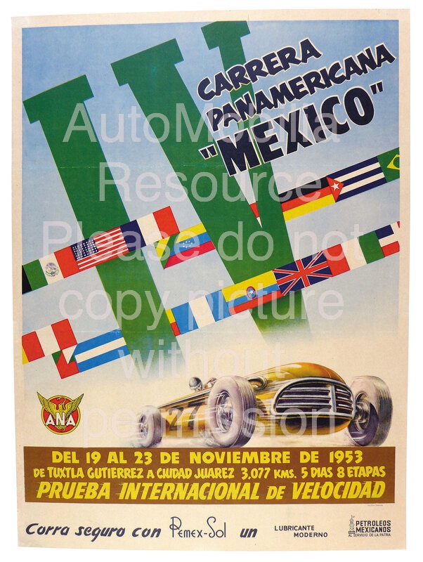 Carrera Panamericana Mexico Vintage Poster