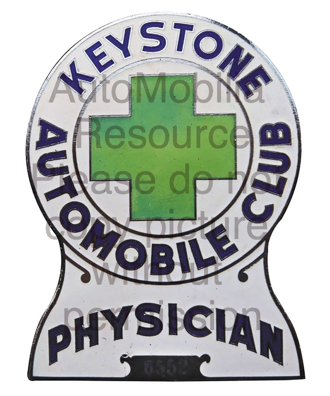 Car Badge Keystone Automobile Club Physician Member